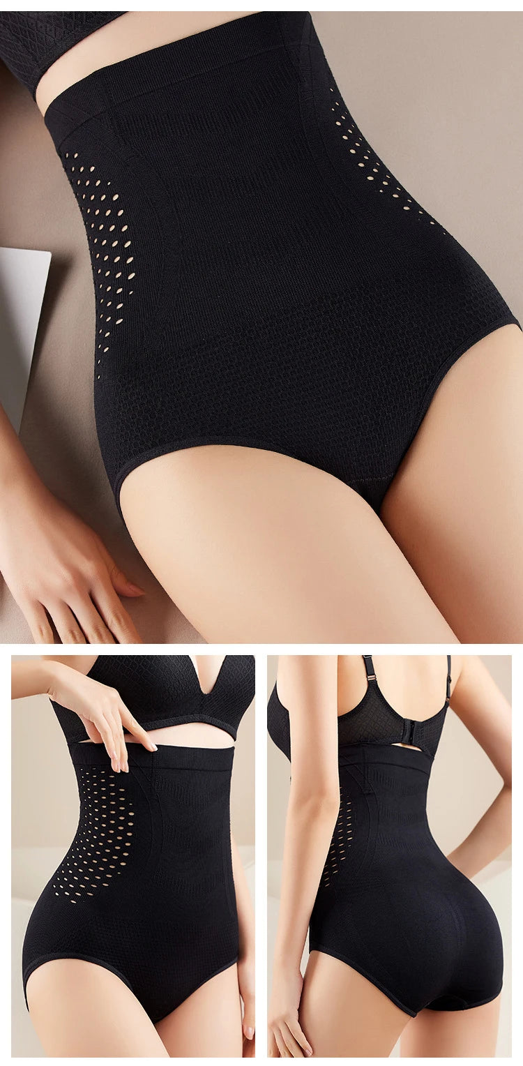 High Waist Flat Belly Slimming Panties Seamless Women's Panties Sexy Hollow Breathable Underwear Cotton Briefs Body Shaper Panty