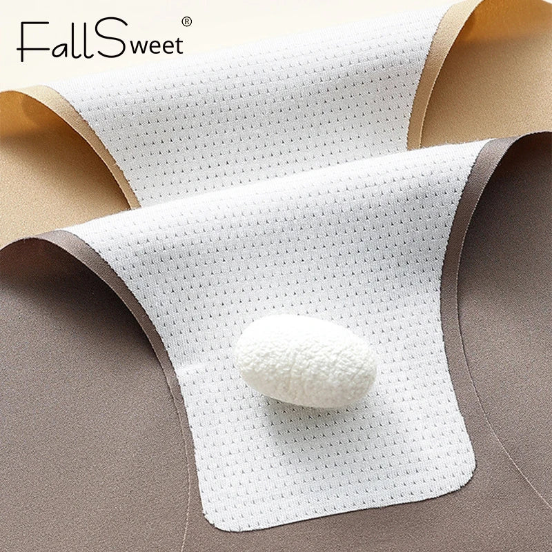 FallSweet 6PCS/Set Women Seamless Silk Panties Ultral Thin High Elastic Underwear Soft Breathable Sexy Female Lingerie Briefs