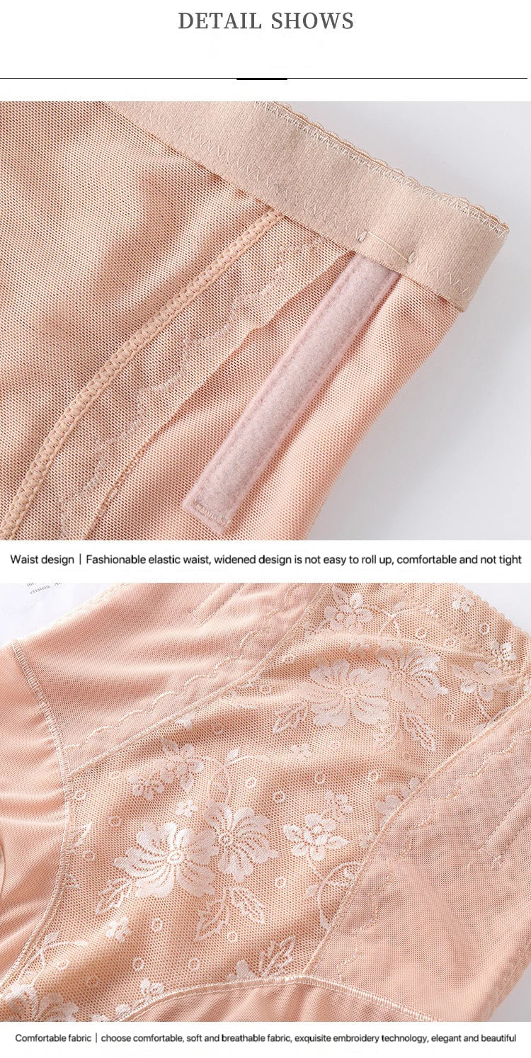 1pcs Women Belly Shaping Briefs Lace High Waist Abdomen Lifting Hip Pants Thin Slimming Panties Postpartum Shaper Underwear