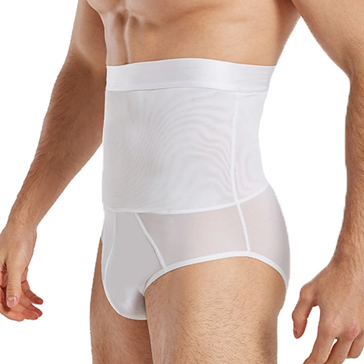 High Waist Flat Belly Panties for Men Tummy Control Shapewear Slimming Body Shaper Underwear Belly Girdle Brief Butt Lifter