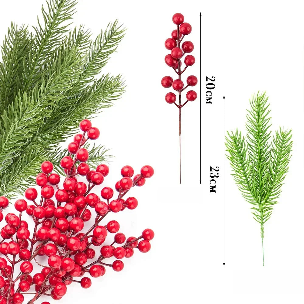 Artificial Pine Branches with Berries