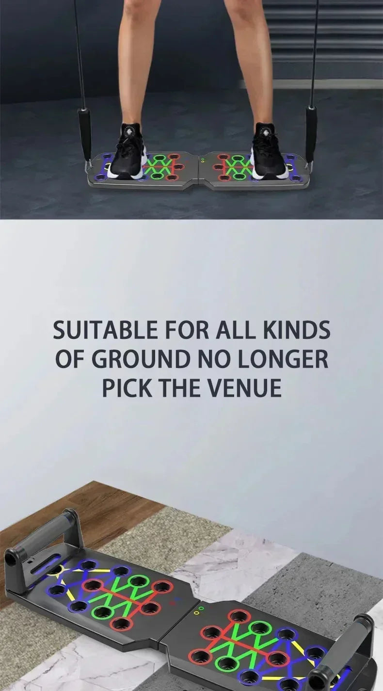 Gift Portable Multifunctional Push-up Board Set with Handles Foldable Fitness Equipment for Chest Abdomen Arms and Back Training