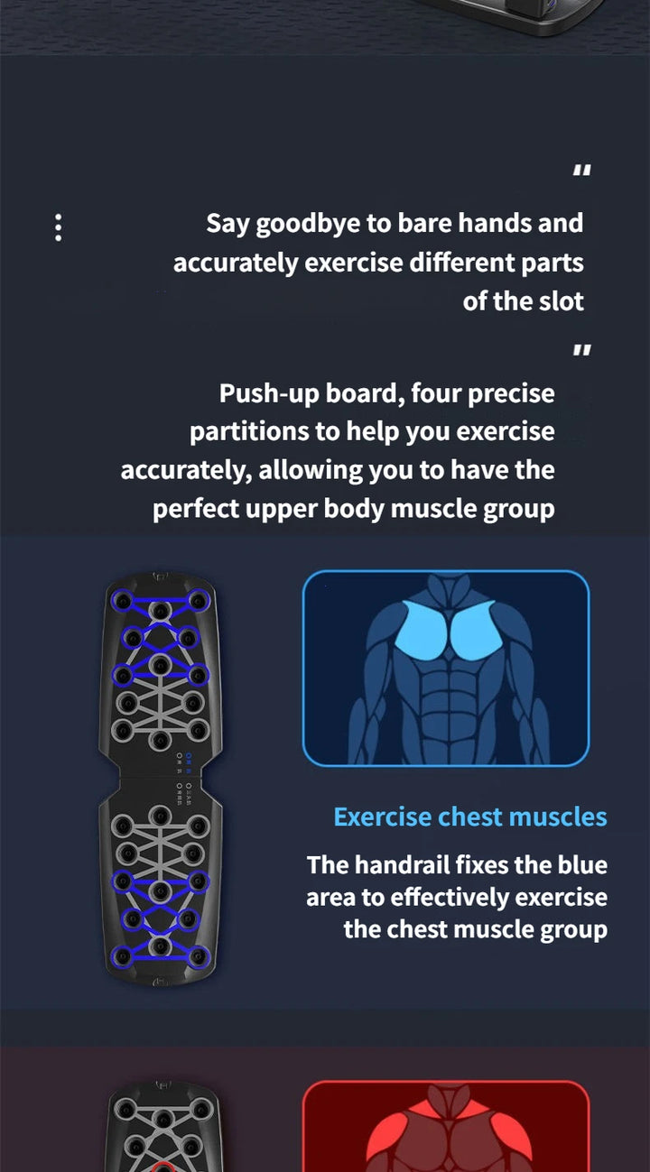 Portable Multifunctional Push-up Board Set With Handles Foldable Fitness Equipment For Chest Abdomen Arms And Back Training