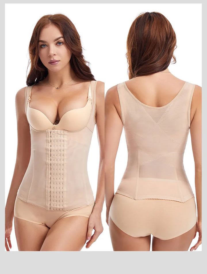 Plus Size Slimming Shirt Thin Seamless Body Shaper Women's Tummy Control High Waist Tank Top Invisible Shapewear