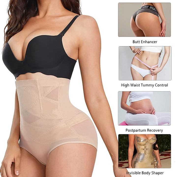 High Waisted Body Shaper X-shaped Girdles Tummy Control Shapewear Panties Slimming Waist Trainer Butt Lifter Underwear Shapers