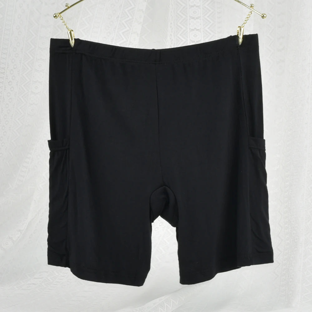 1pc Women's Plus Size Modal Safety Shorts Pants Tummy Control Anti-Slip No Trace Underwear with Pocket Stretchy Soft Leggings