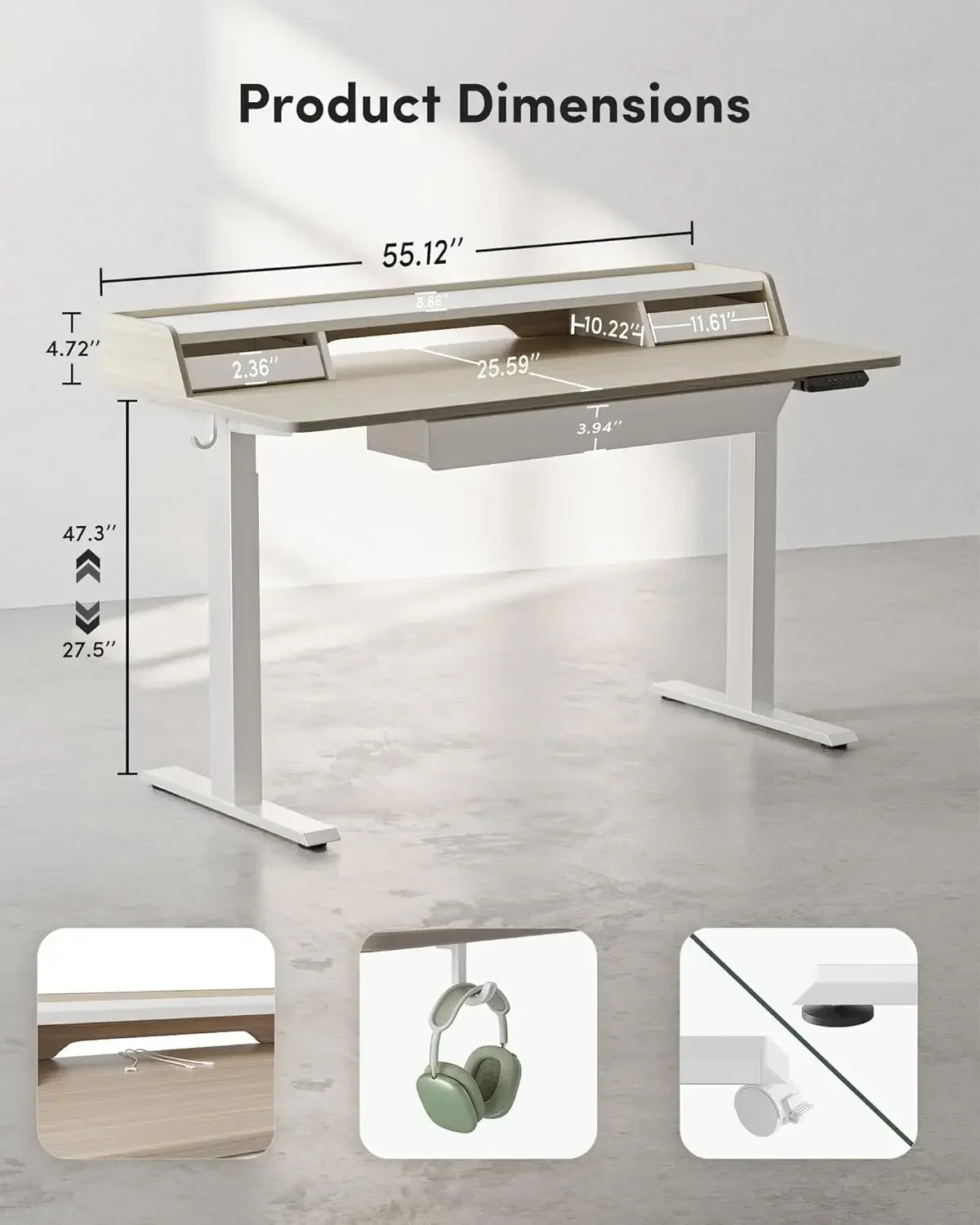 BANTI 55x24 Inch Electric Office Desk