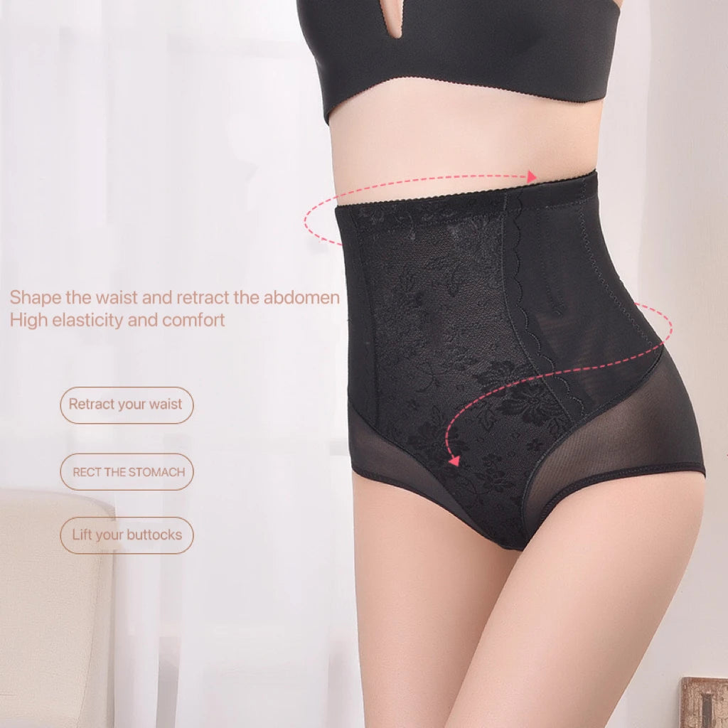1pcs Women Belly Shaping Briefs Lace High Waist Abdomen Lifting Hip Pants Thin Slimming Panties Postpartum Shaper Underwear
