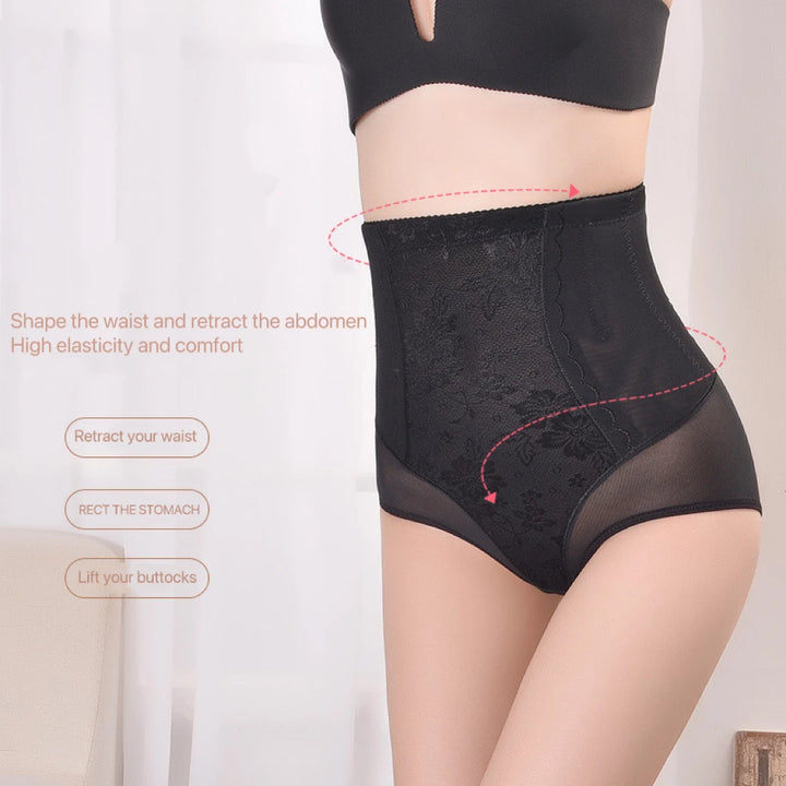 1pcs Women Belly Shaping Briefs Lace High Waist Abdomen Lifting Hip Pants Thin Slimming Panties Postpartum Shaper Underwear