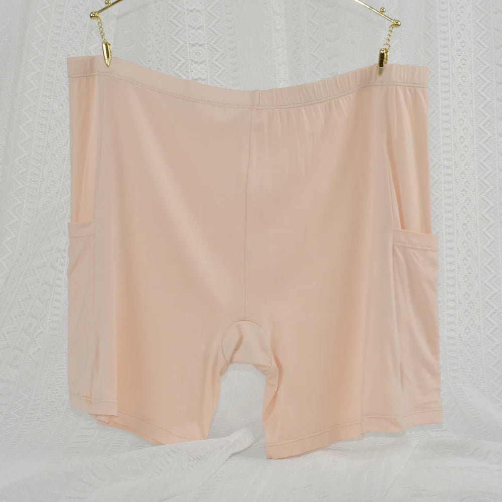 1pc Women's Plus Size Modal Safety Shorts Pants Tummy Control Anti-Slip No Trace Underwear with Pocket Stretchy Soft Leggings