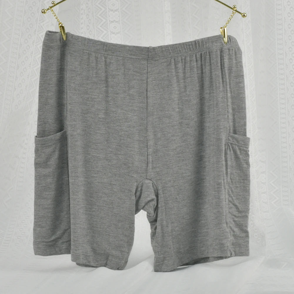 1pc Women's Plus Size Modal Safety Shorts Pants Tummy Control Anti-Slip No Trace Underwear with Pocket Stretchy Soft Leggings