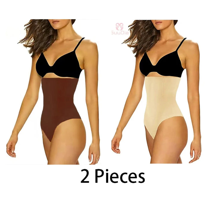 GUUDIA Womens High Waist Seamless Body Shaper Briefs Firm Control Tummy Sexy Thong Shapewear Panties Girdle Underwear Shapewear