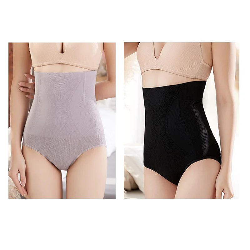 2pcs Women No Trace High Waist Shaping Brief Breathable Body Shaper Slimming Underwear Butt Lifter Control Pantie Shapewear Pant