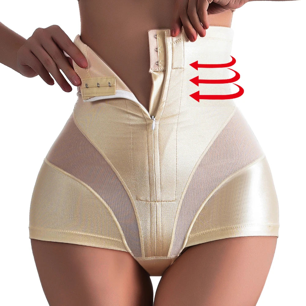 Sexy Shapewear Women High Waist Trainer Body Shaper Tummy Slimming Belly Control Body Shaper Underwear Briefs Zipper Panties