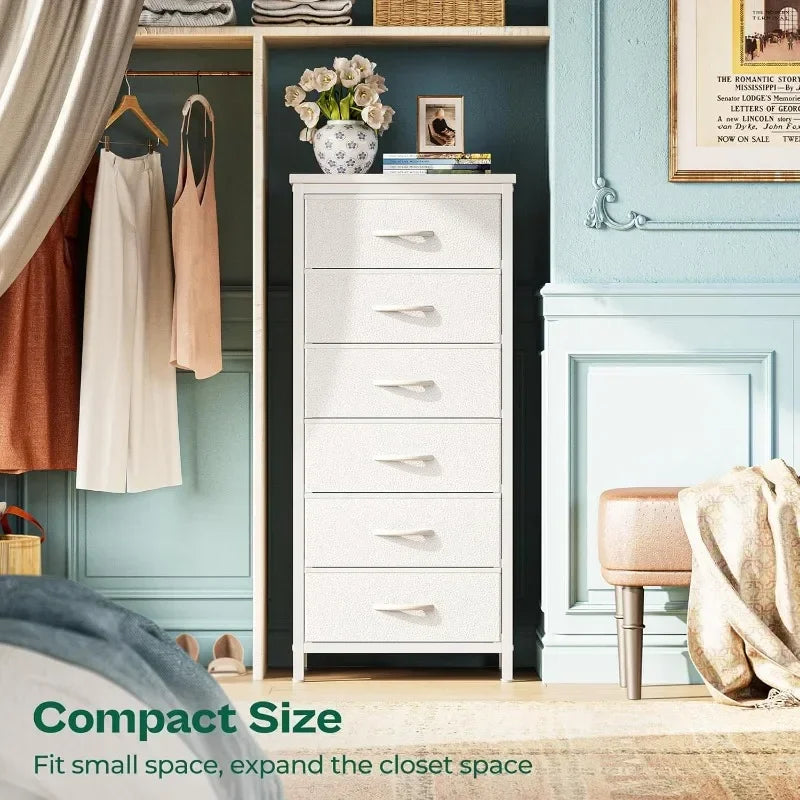 Tall 6-Drawer Fabric Bedroom Dresser