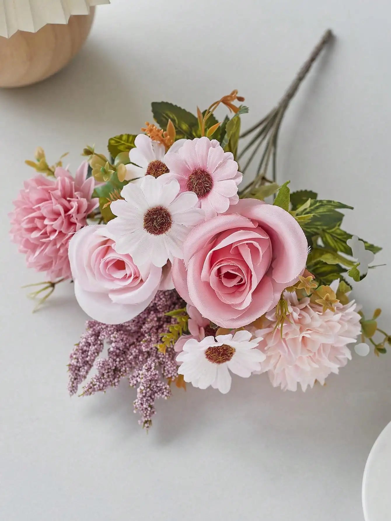 1/3PCS Artificial Rose & Daisy Bouquet