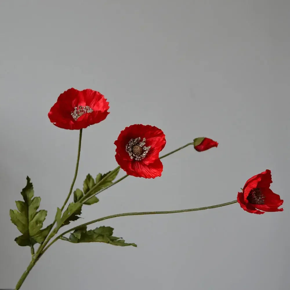 Artificial Silk Poppy Flowers Bouquet