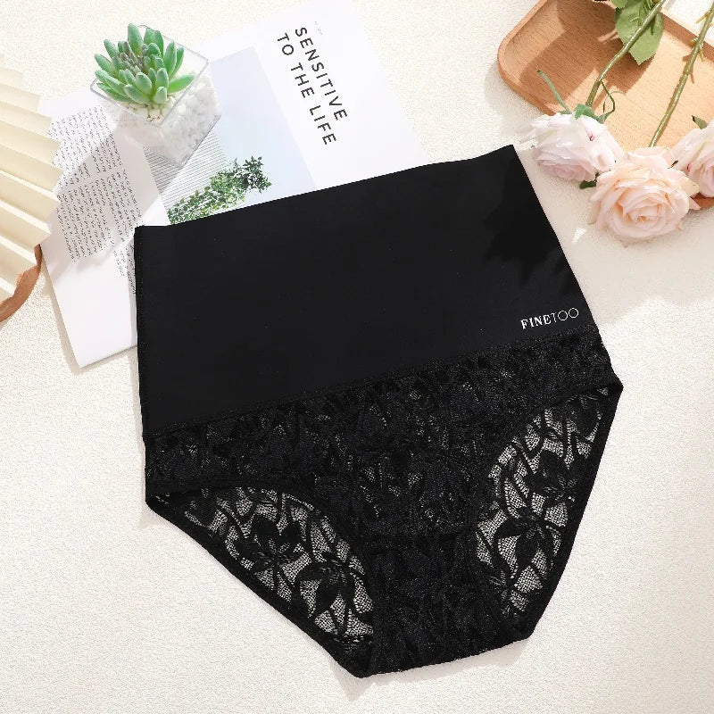 2PCS/Set Women High Waist Shapewear Panties Seamless Slimming Briefs Female Butt Lifter Tummy Underwear Hollow Breathable Panty