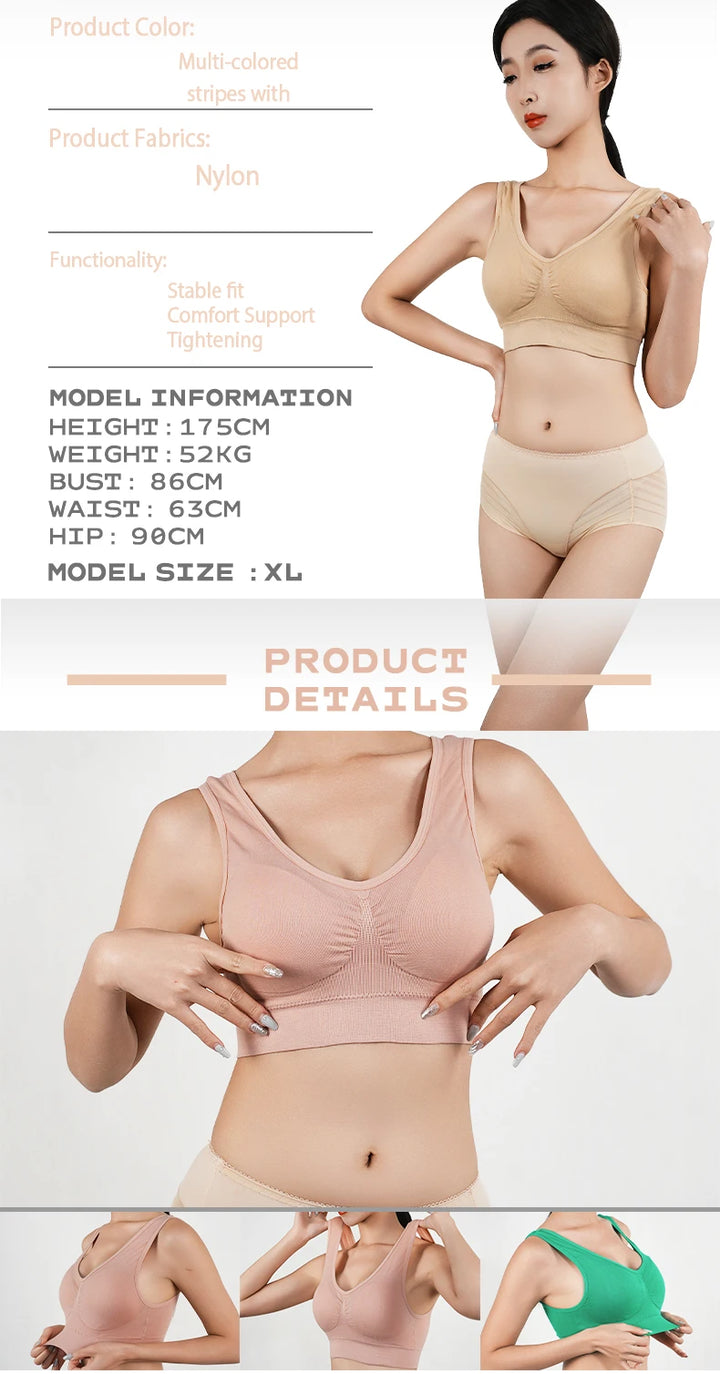 Women Breathable Sports Bra Absorb Sweat Shockproof Padded Gym Running Fitness Double Layer Seamless Yoga Sports Bras Underwear