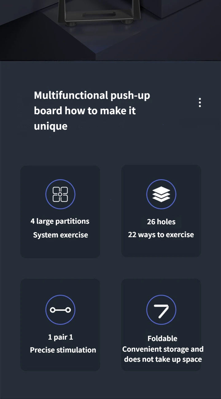 Portable Multifunctional Push-up Board Set With Handles Foldable Fitness Equipment For Chest Abdomen Arms And Back Training