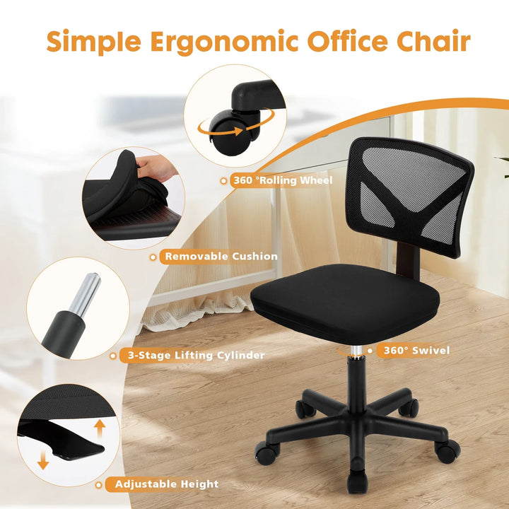 JHK Armless Mesh Office Chair