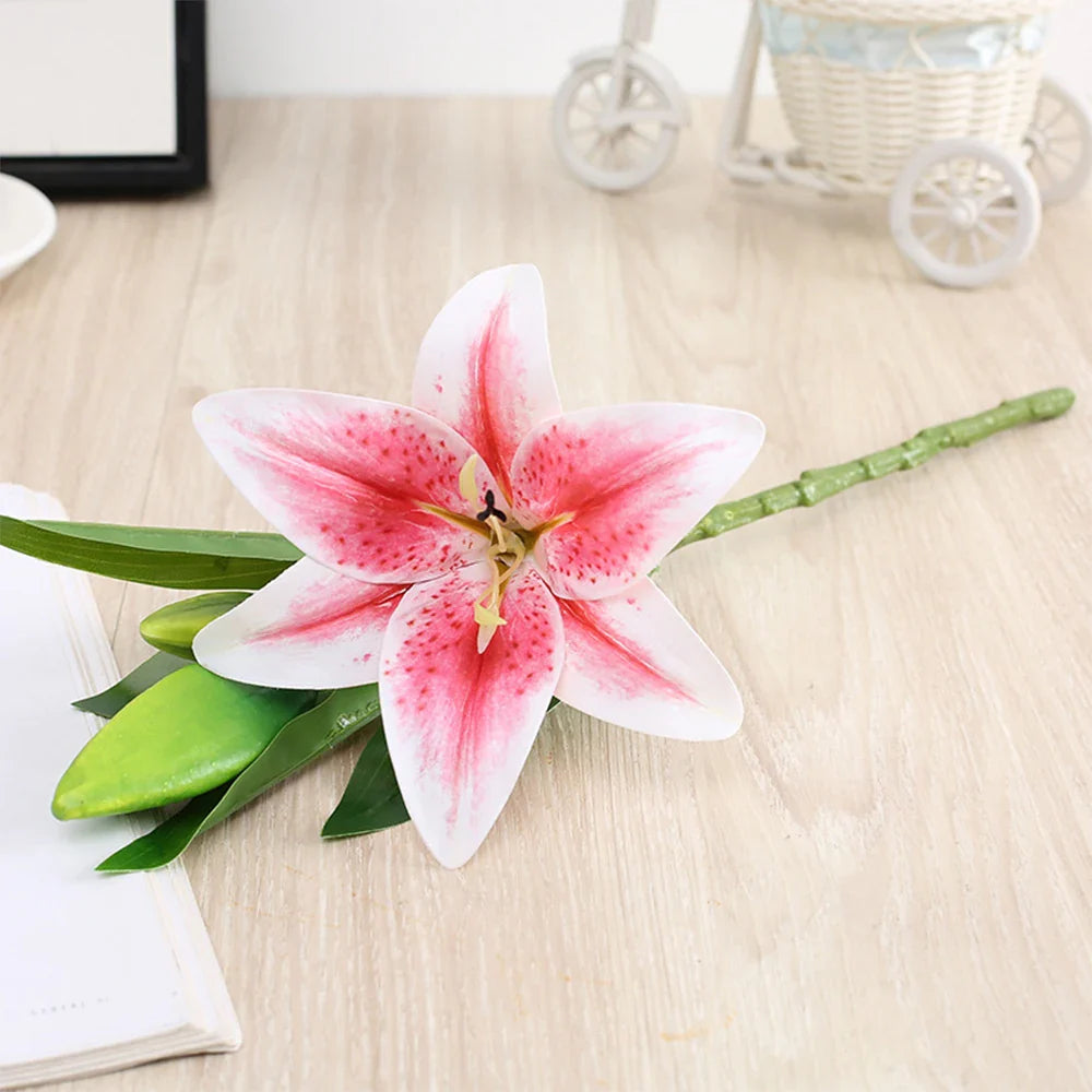 Realistic 3D Printed Lily Branch Flowers