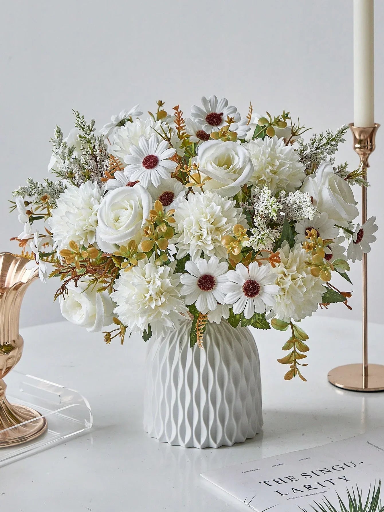 1/3PCS Artificial Rose & Daisy Bouquet