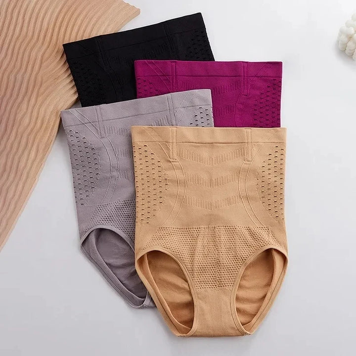 High Waist Flat Belly Slimming Panties Seamless Women's Panties Sexy Hollow Breathable Underwear Cotton Briefs Body Shaper Panty