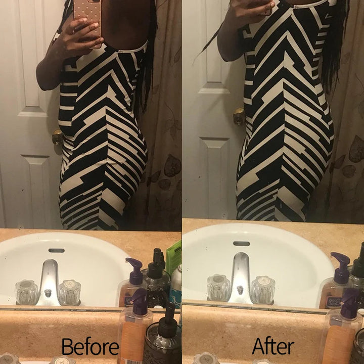 2PCS High Waist Thongs Panties Women Tummy Control Shapewear Slimming Underwear Belly Shaping Cincher Brief Body Shaper