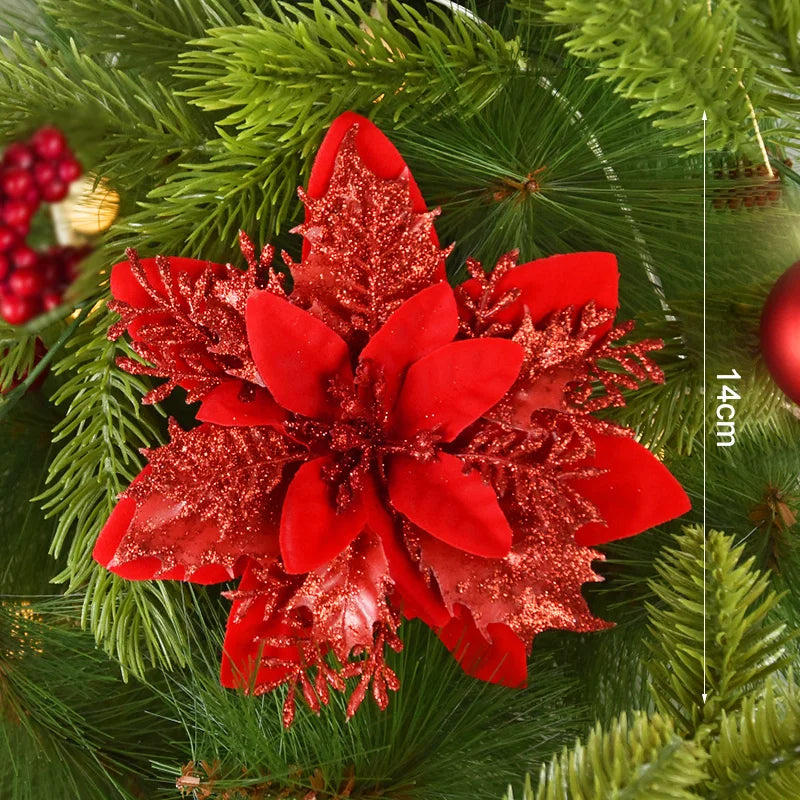 Artificial Glitter Christmas Flowers