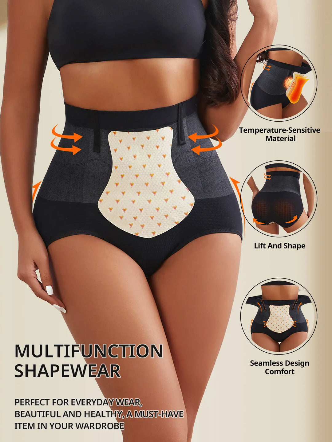 Flarixa Seamless Tummy Control Panties Women High Waist Briefs Thermal Fat Burning Underwear Slimming Belly Shaper Hip Lift Pant