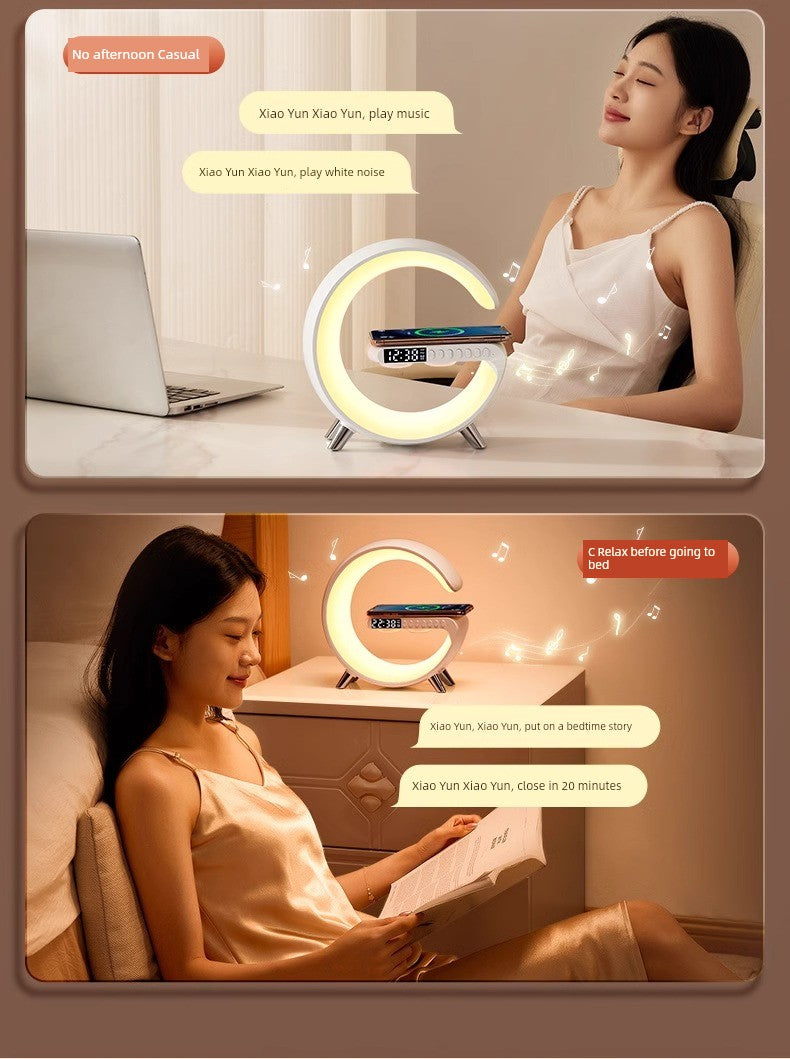 Bluetooth Audio Small Night Lamp Wireless Charger Bedroom Bedside Sleeping Atmosphere Fancy Birthday Gift for Girls Christmas