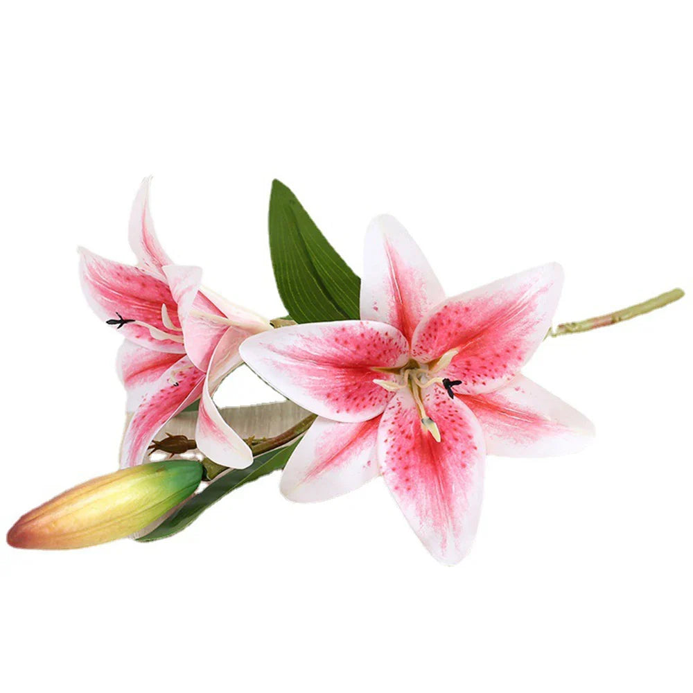 Realistic 3D Printed Lily Branch Flowers