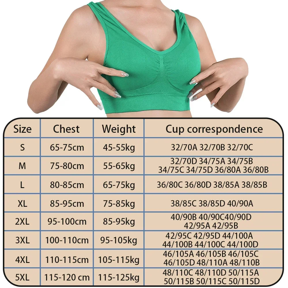 Women Breathable Sports Bra Absorb Sweat Shockproof Padded Gym Running Fitness Double Layer Seamless Yoga Sports Bras Underwear