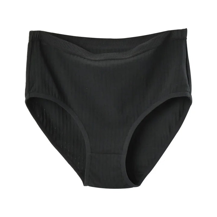 Women's High Waist Cotton Underwear Panties Striped Knitted Soft Breathable Underpants Intimate Lingerie Female Briefs Woman