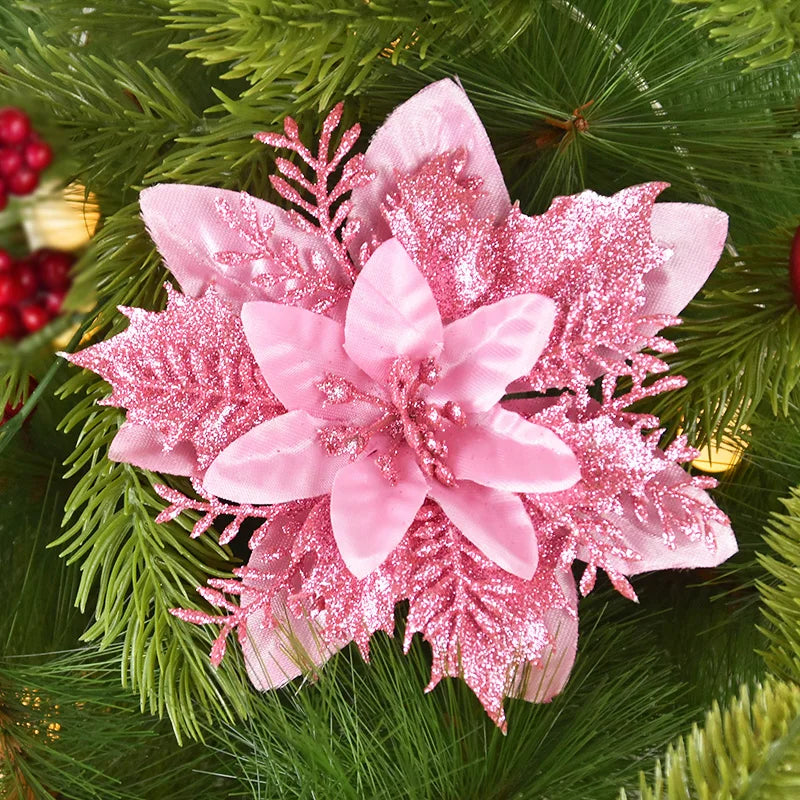 Artificial Glitter Christmas Flowers