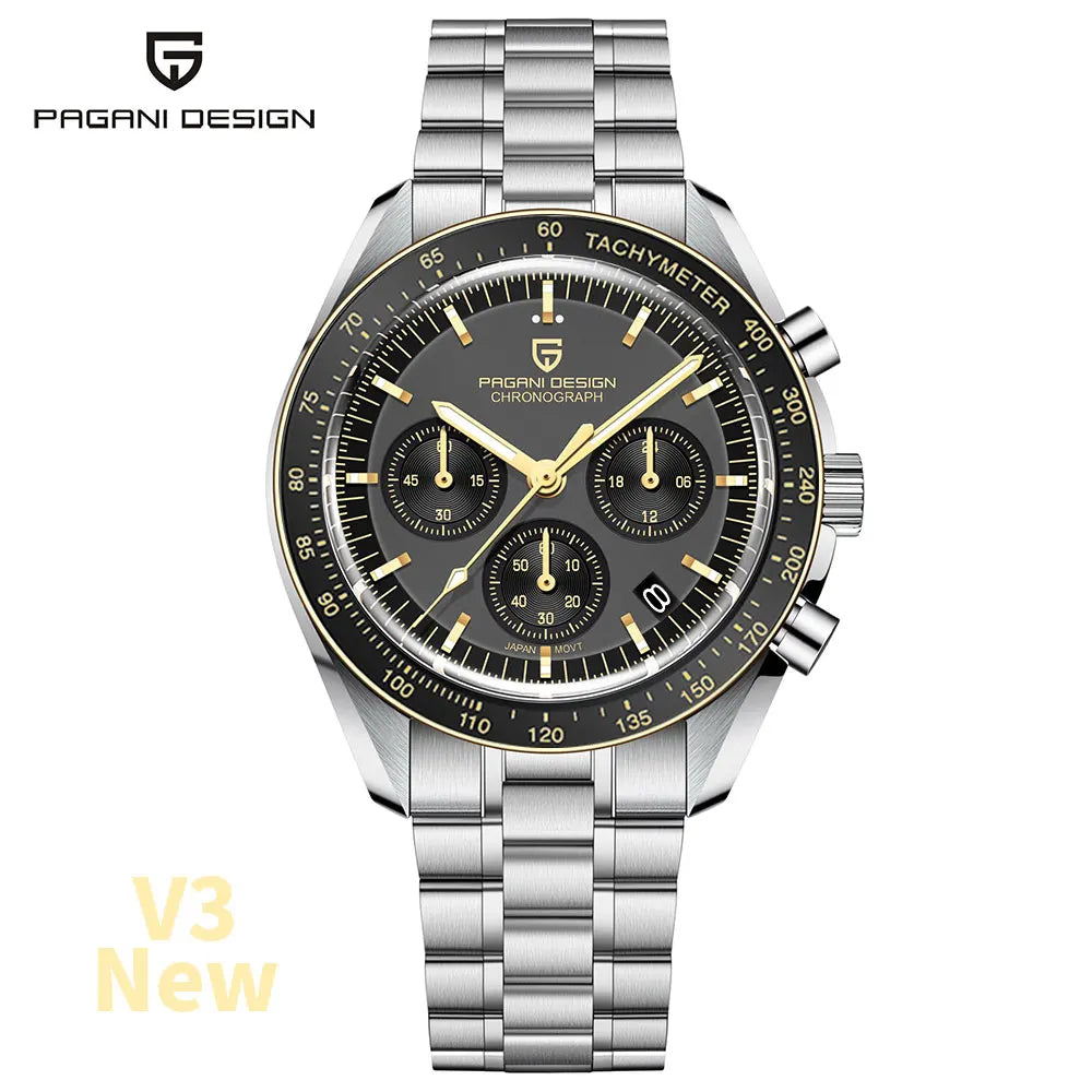 PAGANI DESIGN 2024 New AK Project Men's Watches Luxury Quartz Wrist Watch For Men AR Sapphire Speed Chronograph Automatic Date