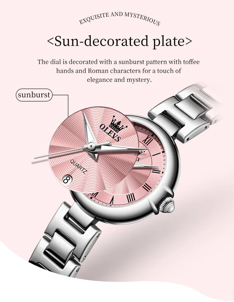 OLEVS 5608 Luxury Brand Women's Watch Classic Fashion Waterproof Luminous Calendar Watch Elegant Quartz Women Watch Reloj Hombre