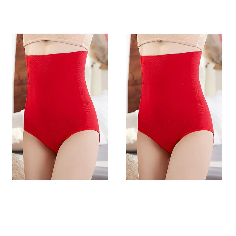 2pcs Women No Trace High Waist Shaping Brief Breathable Body Shaper Slimming Underwear Butt Lifter Control Pantie Shapewear Pant