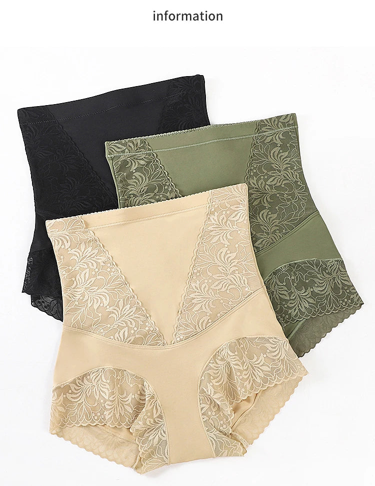 Seamless Postpartum Slim Butt Lifter Brief Women High Waist Panties Unique Fiber Lace Shaper Fat Burning Tummy Control Underwear