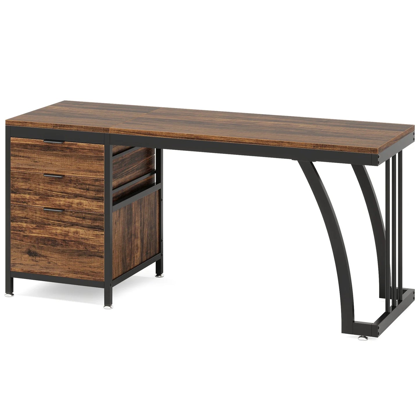 59 Inch Office Desk with Drawers