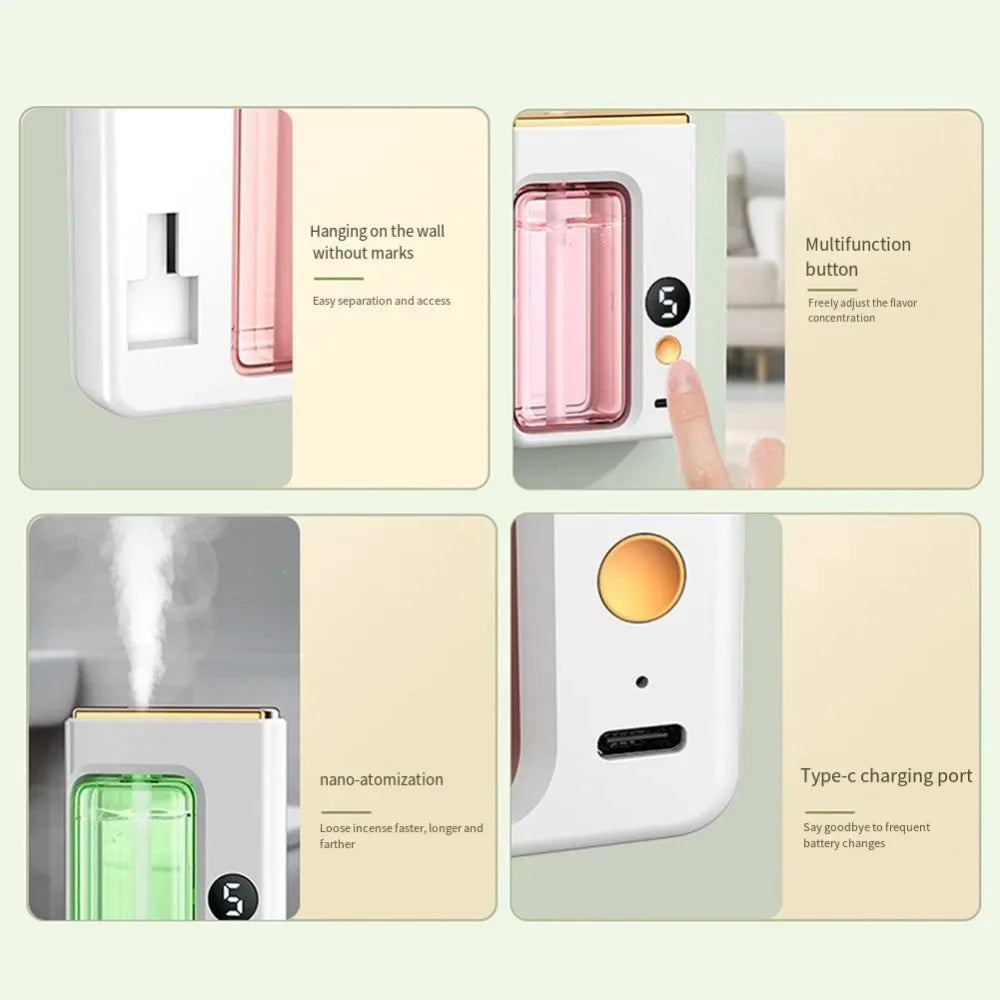 Wall-mounted Air Freshener Spray Rechargeable Aromatherapy Diffuser Hotel Home Fragrance Aromatherapy Essential Oil Diffuse