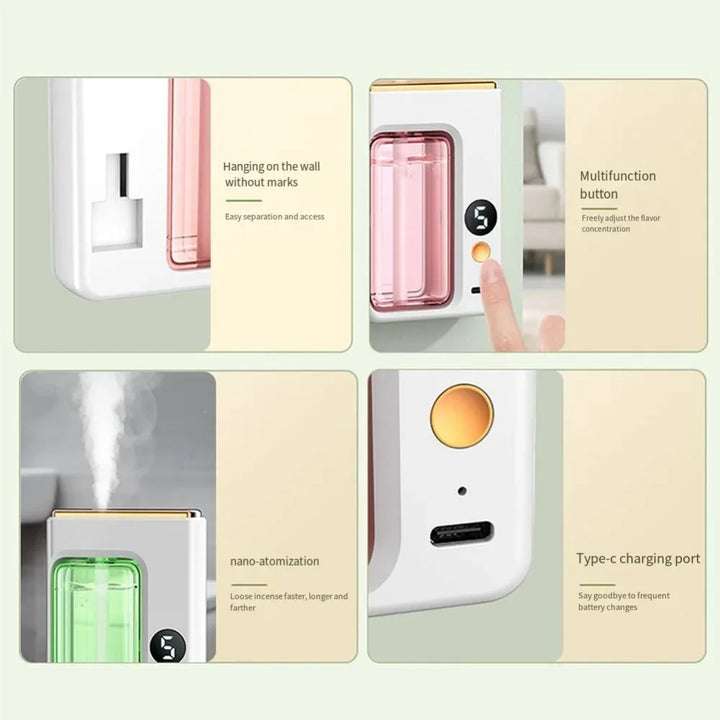 Wall-mounted Air Freshener Spray Rechargeable Aromatherapy Diffuser Hotel Home Fragrance Aromatherapy Essential Oil Diffuse