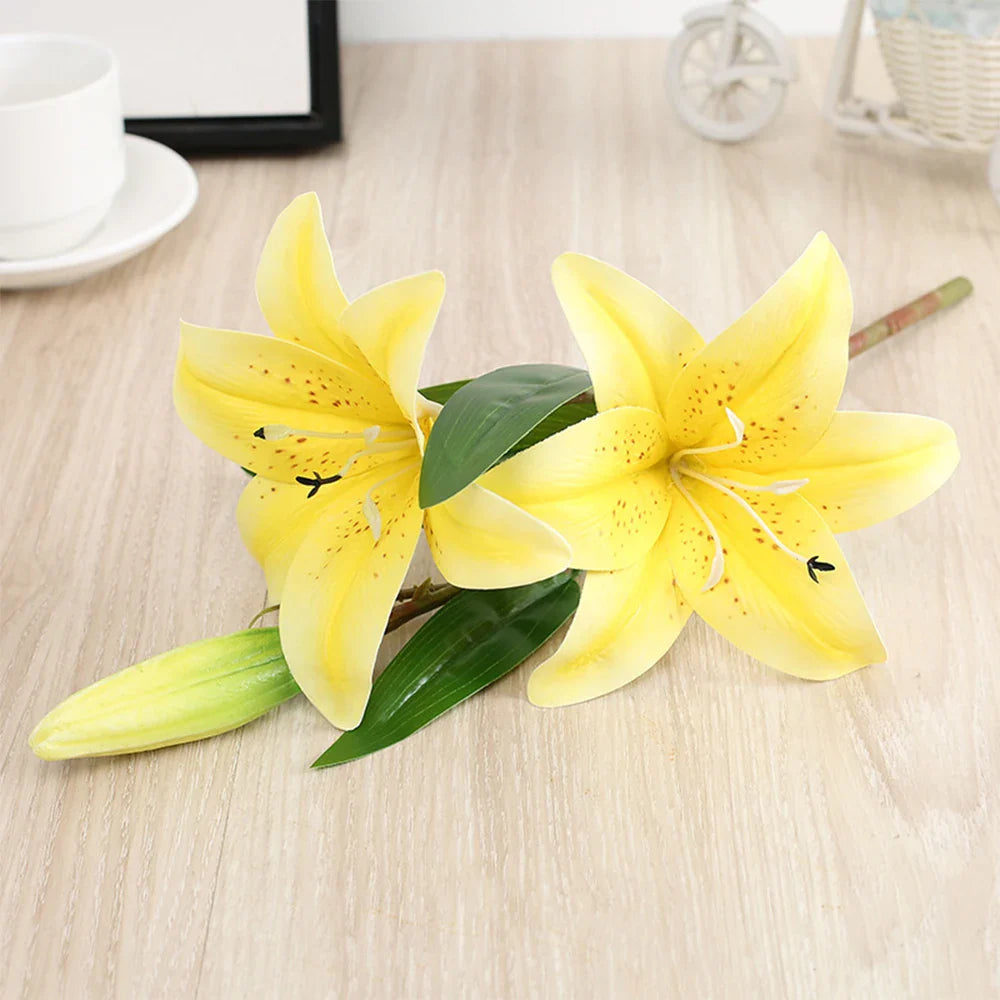 Realistic 3D Printed Lily Branch Flowers