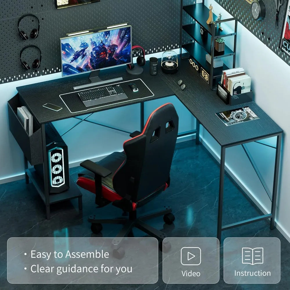 infiniPower 50" L-Shaped Gaming Desk
