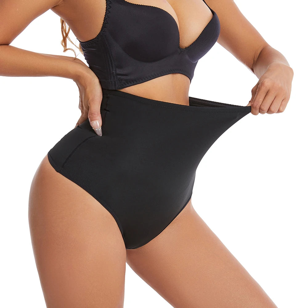 Women Thong Shapewear High Waist Body Shaper Tummy Control Stretch Black Sexy Slimming Underwear Smooth Body Nude T-Back Brief