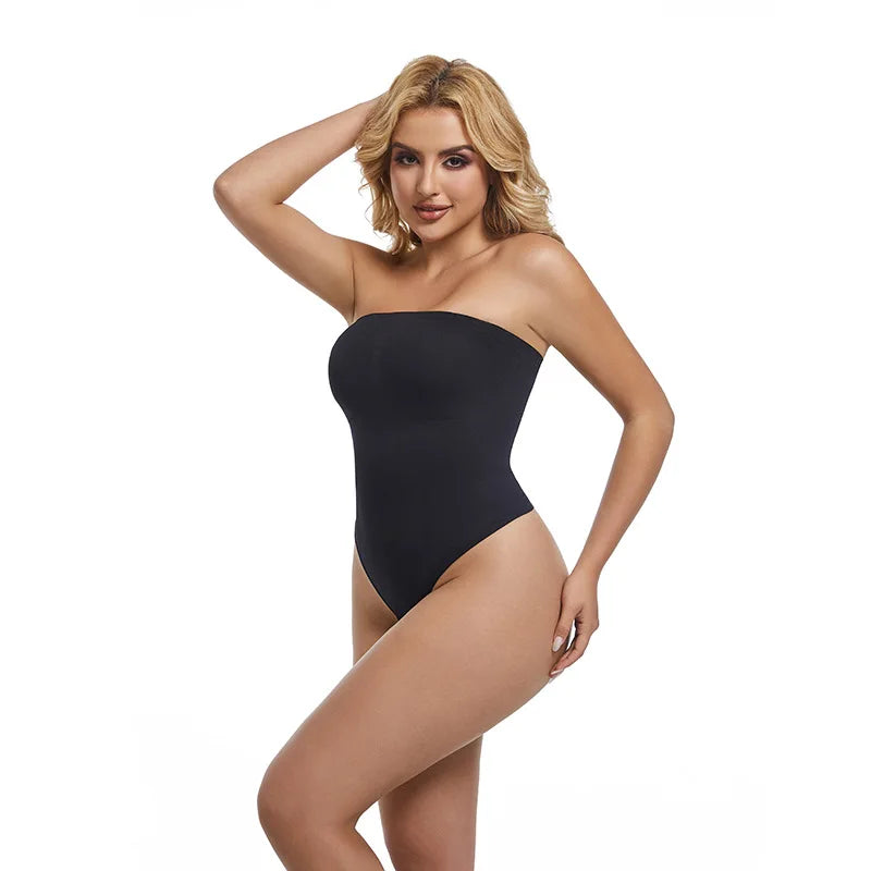 Strapless Bodysuit Women Thongs Shapewear Bustier Tube Tops Tummy Control Body Shaper Waist Trainer Butter Lift Skinny Underwear
