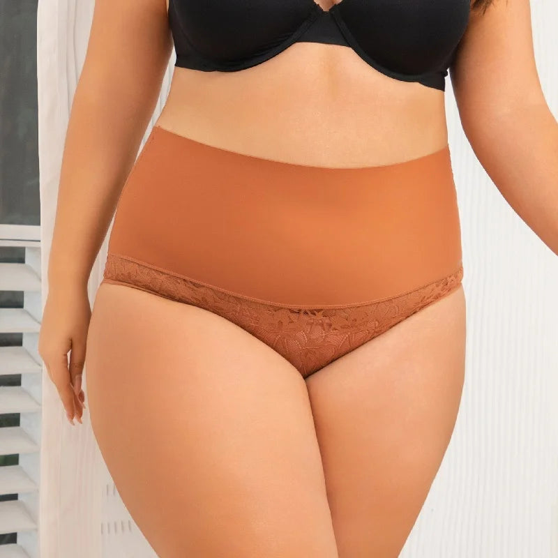 2PCS/Set Women High Waist Shapewear Panties Seamless Slimming Briefs Female Butt Lifter Tummy Underwear Hollow Breathable Panty