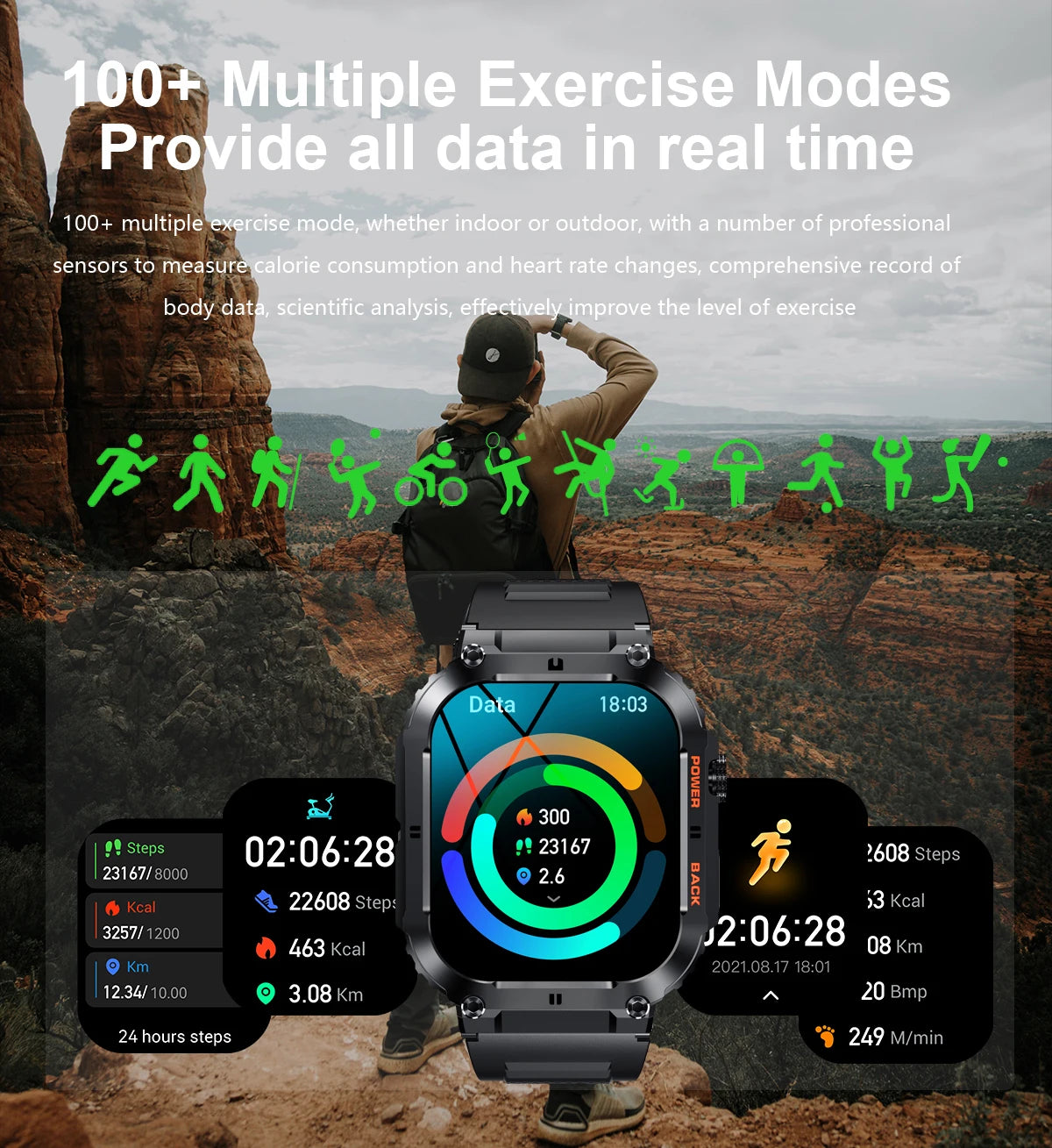 LIGE 1.96”Bluetooth Call Smart Watch Men 400mAh Waterproof Sport Fitness Tracker health monitor Smartwatch for Android IOS Phone