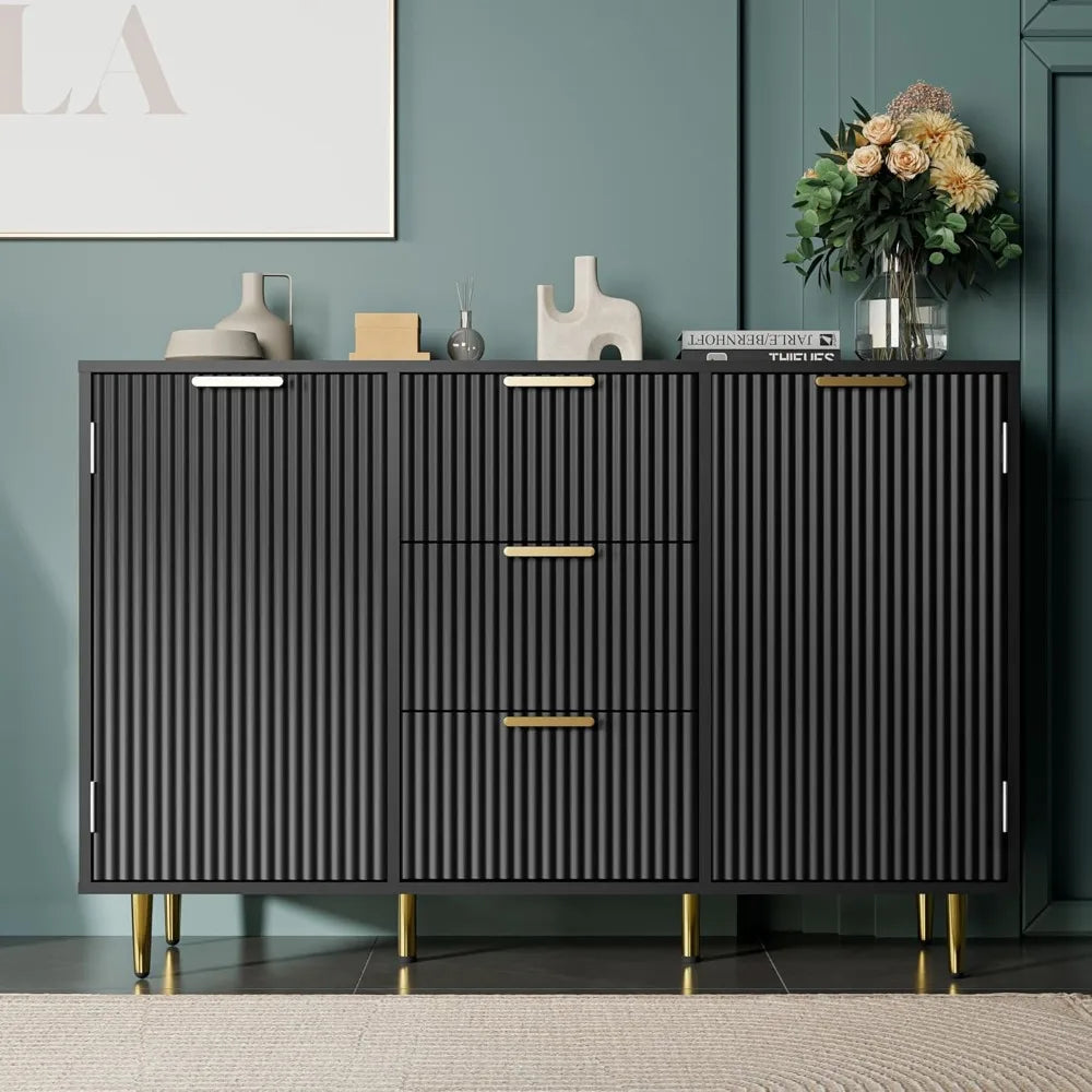 Modern Black Cabinet with Storage